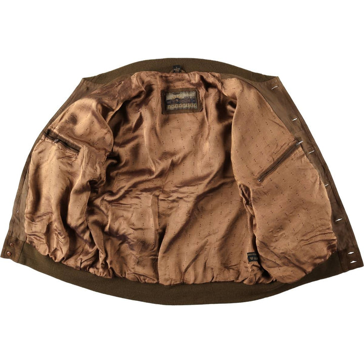 CLASSIC Suede Leather Blouson, Men's Size L (approx.) Genuine Leather Suede Leather brown type Vintage Second Hand