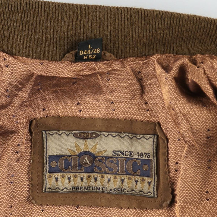 CLASSIC Suede Leather Blouson, Men's Size L (approx.) Genuine Leather Suede Leather brown type Vintage Second Hand