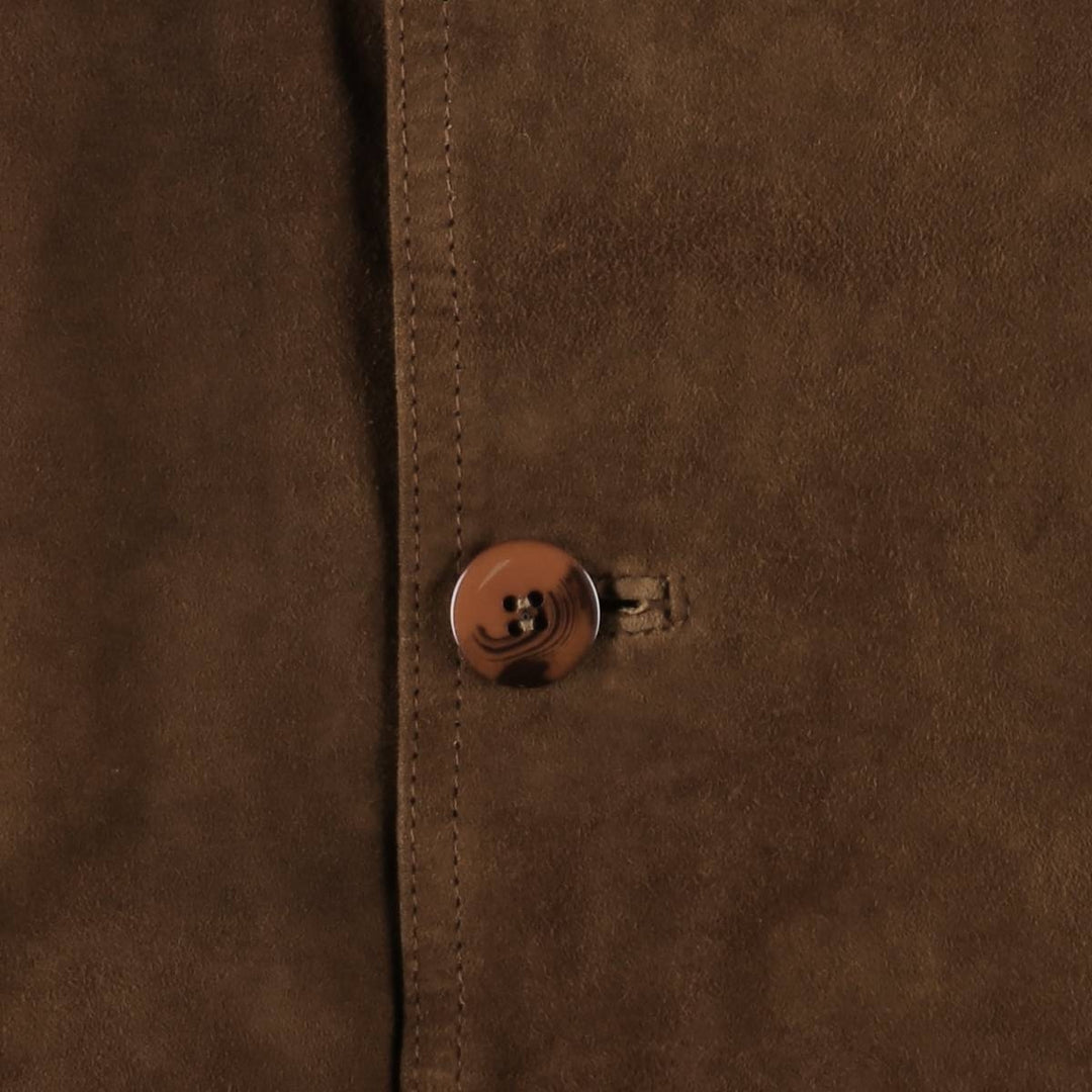 CLASSIC Suede Leather Blouson, Men's Size L (approx.) Genuine Leather Suede Leather brown type Vintage Second Hand