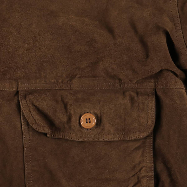 CLASSIC Suede Leather Blouson, Men's Size L (approx.) Genuine Leather Suede Leather brown type Vintage Second Hand