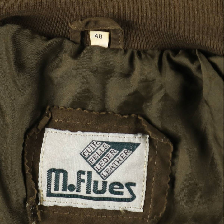 M.Flues Valstar Jacket Suede Leather Blouson Men's Size M (approx.) Genuine Leather Suede Leather brown type Vintage Second Hand