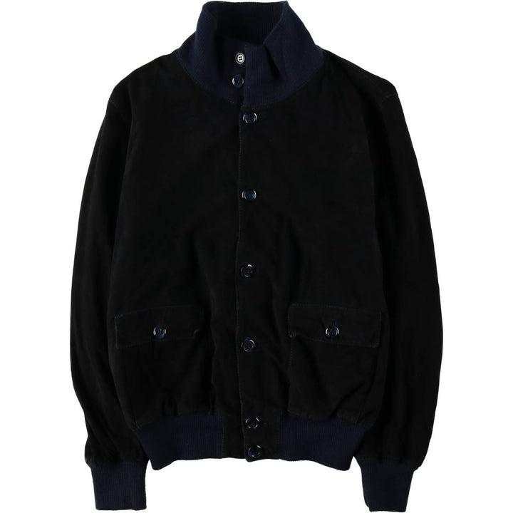 ERREPI Valstar Jacket Suede Leather Blouson Men's Size M (approx.) unclear navy blue type Vintage Second Hand
