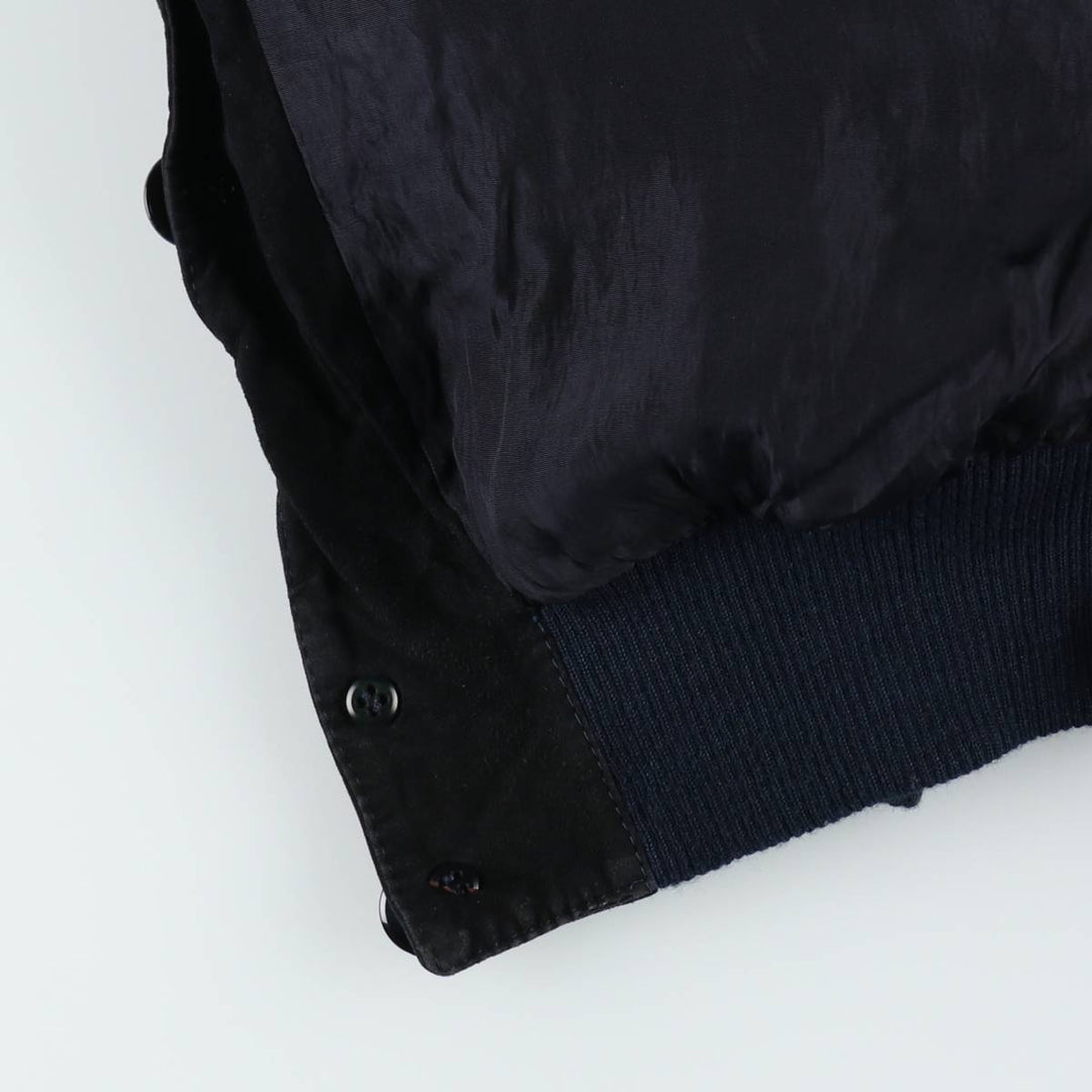 ERREPI Valstar Jacket Suede Leather Blouson Men's Size M (approx.) unclear navy blue type Vintage Second Hand