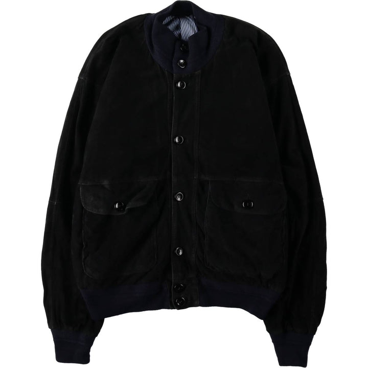 Valstar Jacket Suede Leather Blouson Men's XL Equivalent Long Sleeve unclear navy blue type Vintage Second Hand