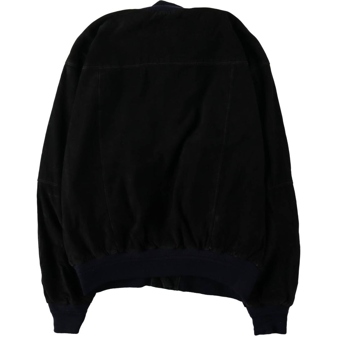 Valstar Jacket Suede Leather Blouson Men's XL Equivalent Long Sleeve unclear navy blue type Vintage Second Hand