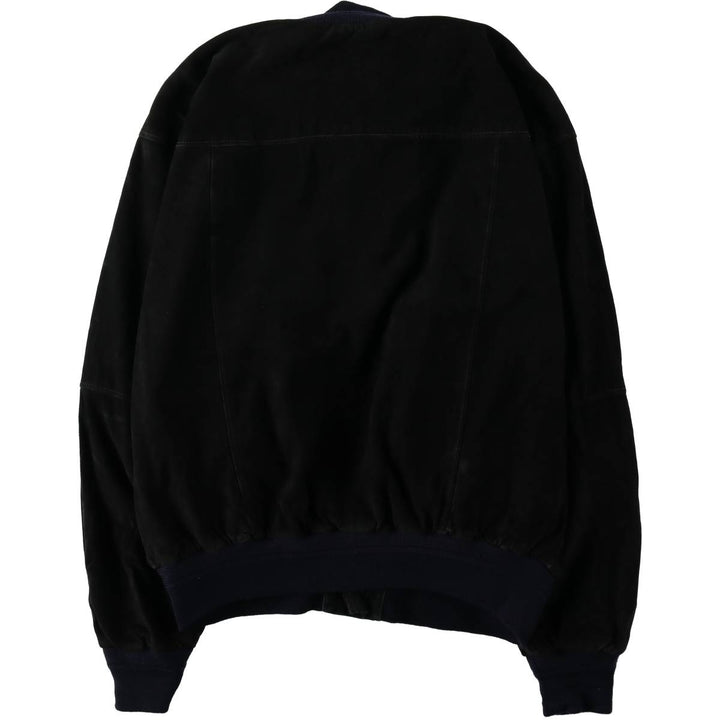 Valstar Jacket Suede Leather Blouson Men's XL Equivalent Long Sleeve unclear navy blue type Vintage Second Hand
