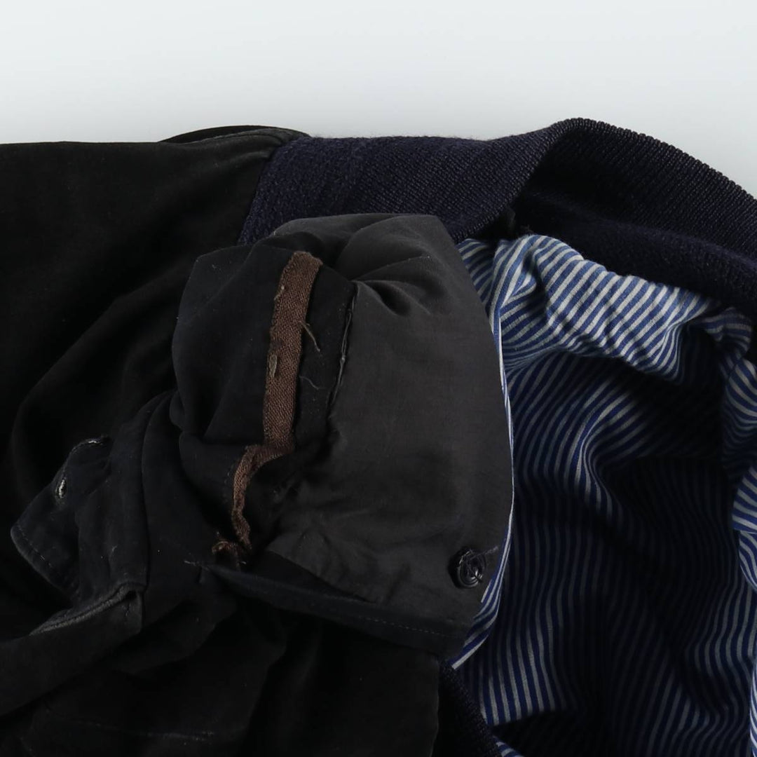 Valstar Jacket Suede Leather Blouson Men's XL Equivalent Long Sleeve unclear navy blue type Vintage Second Hand