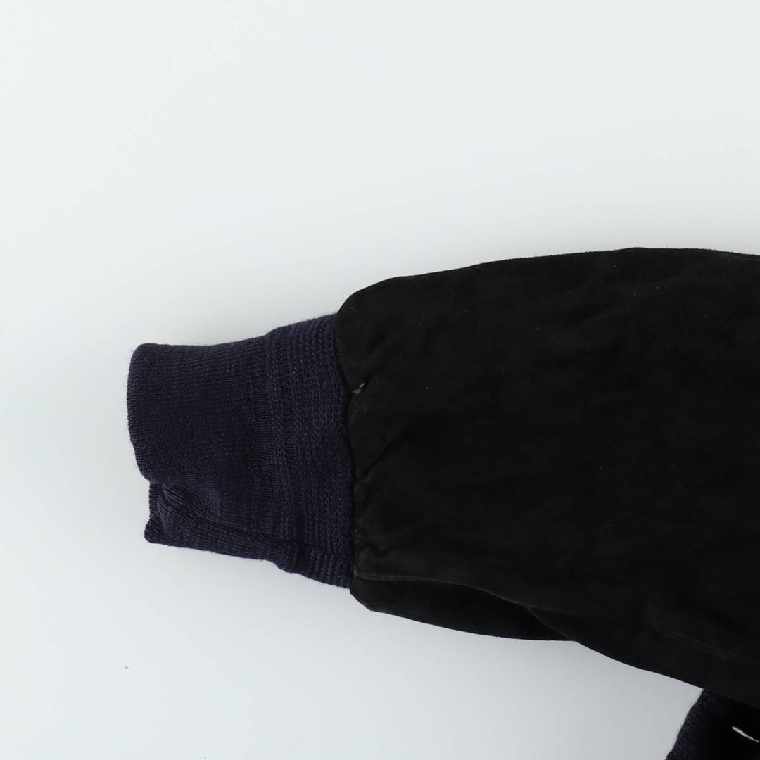 Valstar Jacket Suede Leather Blouson Men's XL Equivalent Long Sleeve unclear navy blue type Vintage Second Hand