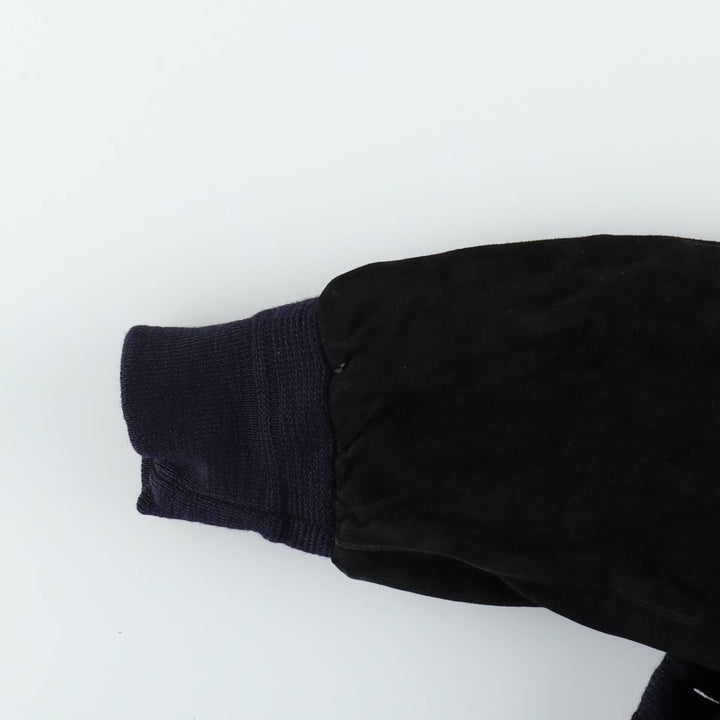 Valstar Jacket Suede Leather Blouson Men's XL Equivalent Long Sleeve unclear navy blue type Vintage Second Hand