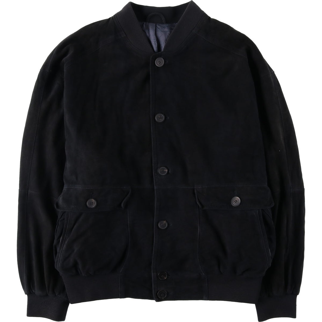 CHRIST Valstar Jacket Suede Leather Blouson Men's Size L (approx.) unclear navy blue type Vintage Second Hand