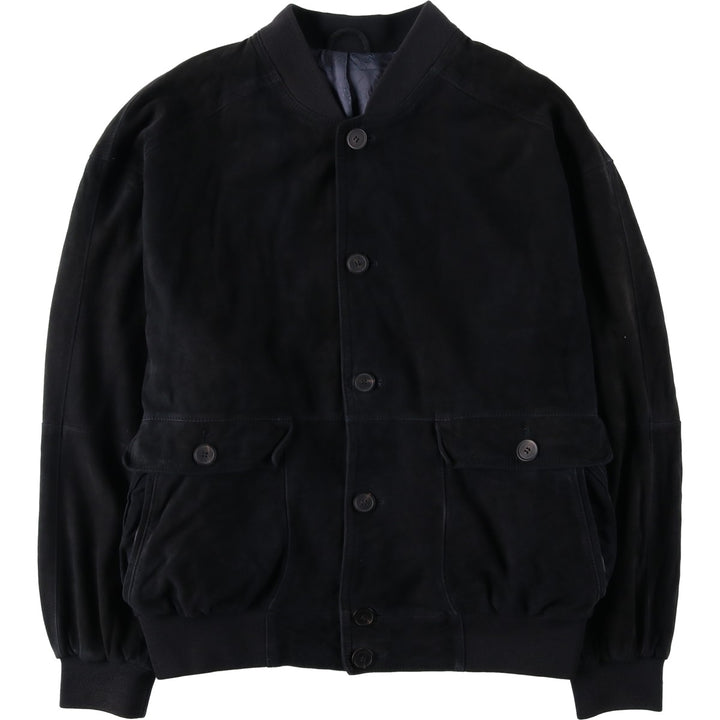 CHRIST Valstar Jacket Suede Leather Blouson Men's Size L (approx.) unclear navy blue type Vintage Second Hand