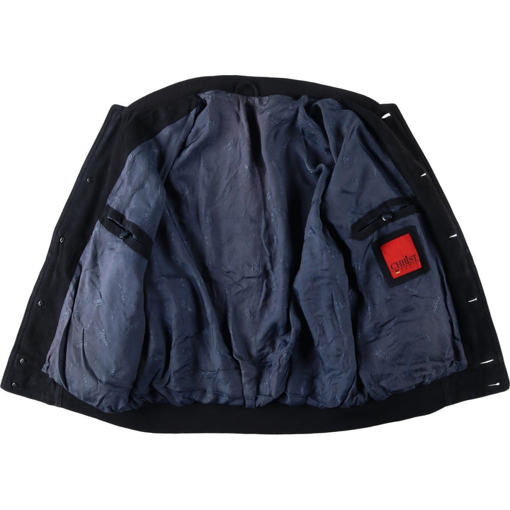 CHRIST Valstar Jacket Suede Leather Blouson Men's Size L (approx.) unclear navy blue type Vintage Second Hand