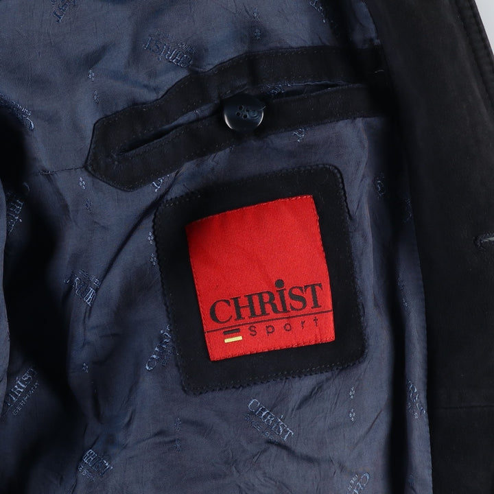 CHRIST Valstar Jacket Suede Leather Blouson Men's Size L (approx.) unclear navy blue type Vintage Second Hand