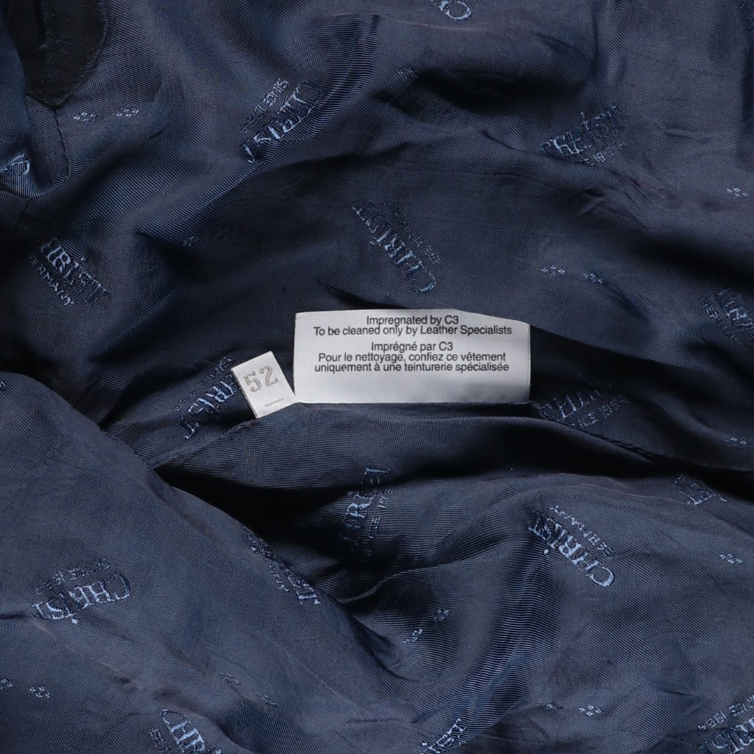 CHRIST Valstar Jacket Suede Leather Blouson Men's Size L (approx.) unclear navy blue type Vintage Second Hand