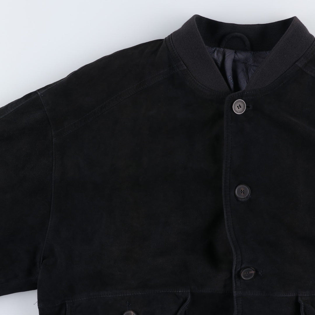CHRIST Valstar Jacket Suede Leather Blouson Men's Size L (approx.) unclear navy blue type Vintage Second Hand