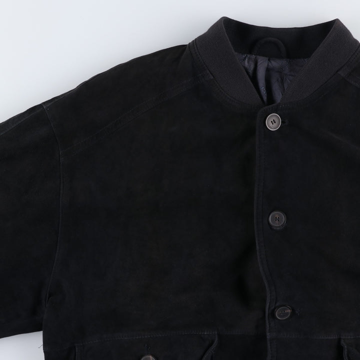 CHRIST Valstar Jacket Suede Leather Blouson Men's Size L (approx.) unclear navy blue type Vintage Second Hand
