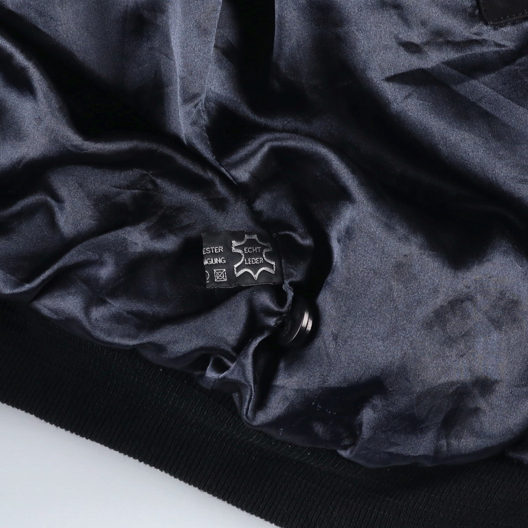 Henry Morell Valstar Jacket Suede Leather Blouson Men's Size L Genuine Leather Suede Leather navy blue type Vintage Second Hand