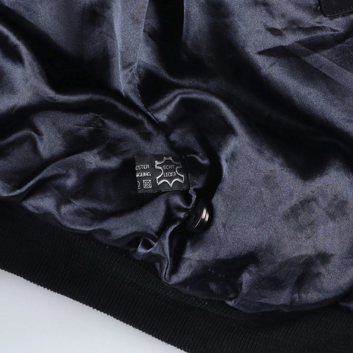 Henry Morell Valstar Jacket Suede Leather Blouson Men's Size L Genuine Leather Suede Leather navy blue type Vintage Second Hand