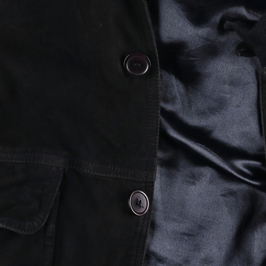 Henry Morell Valstar Jacket Suede Leather Blouson Men's Size L Genuine Leather Suede Leather navy blue type Vintage Second Hand