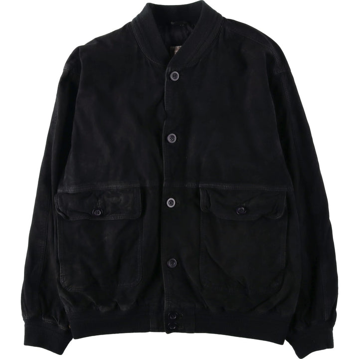 VERA PELLE Suede Leather Blouson, Men's Size XL (approx.) Genuine Leather Suede Leather black type Vintage Second Hand