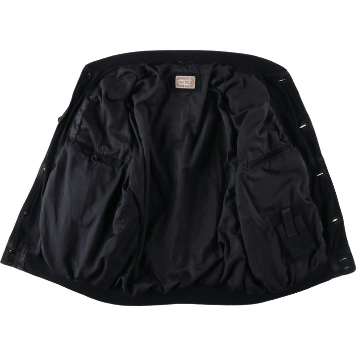 VERA PELLE Suede Leather Blouson, Men's Size XL (approx.) Genuine Leather Suede Leather black type Vintage Second Hand