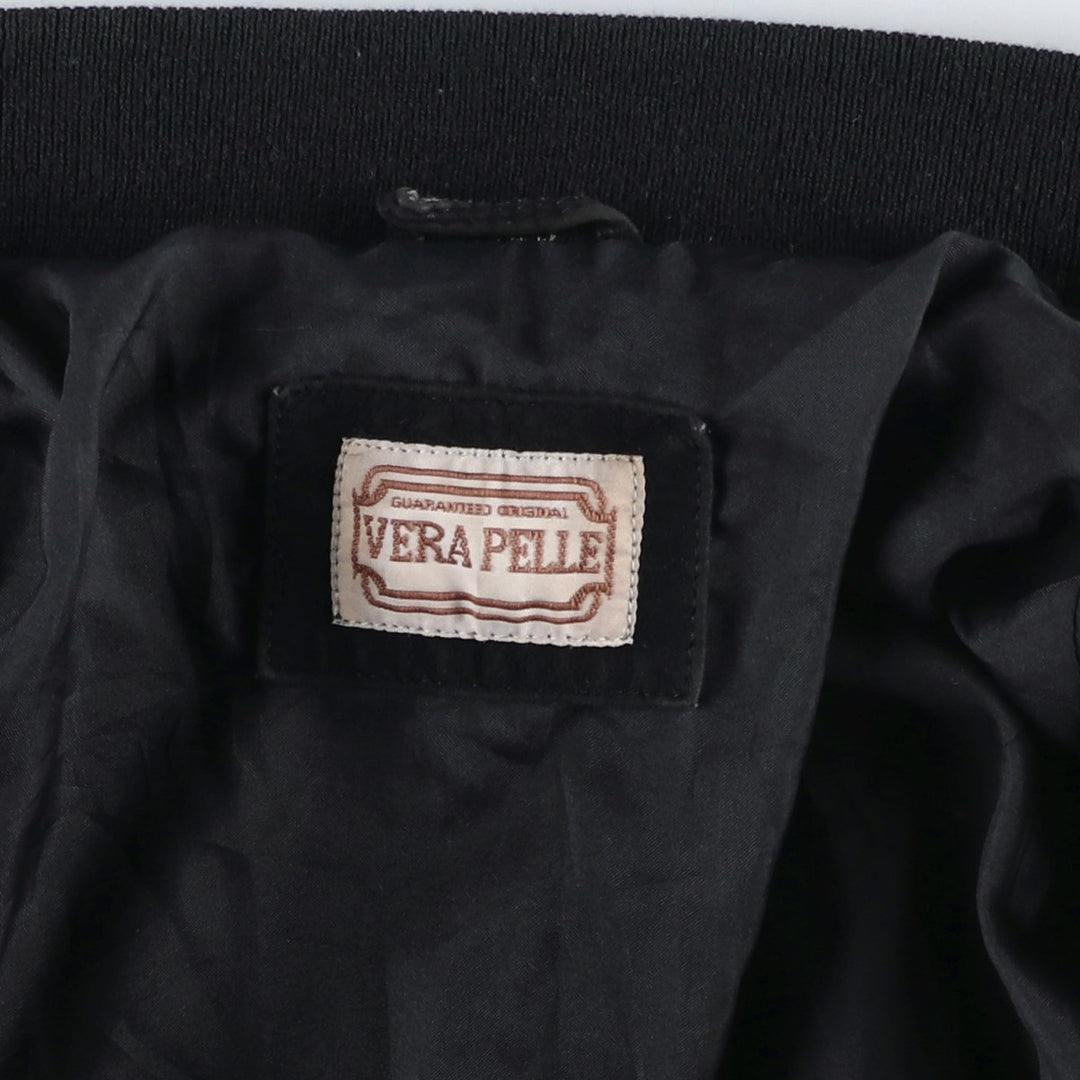 VERA PELLE Suede Leather Blouson, Men's Size XL (approx.) Genuine Leather Suede Leather black type Vintage Second Hand