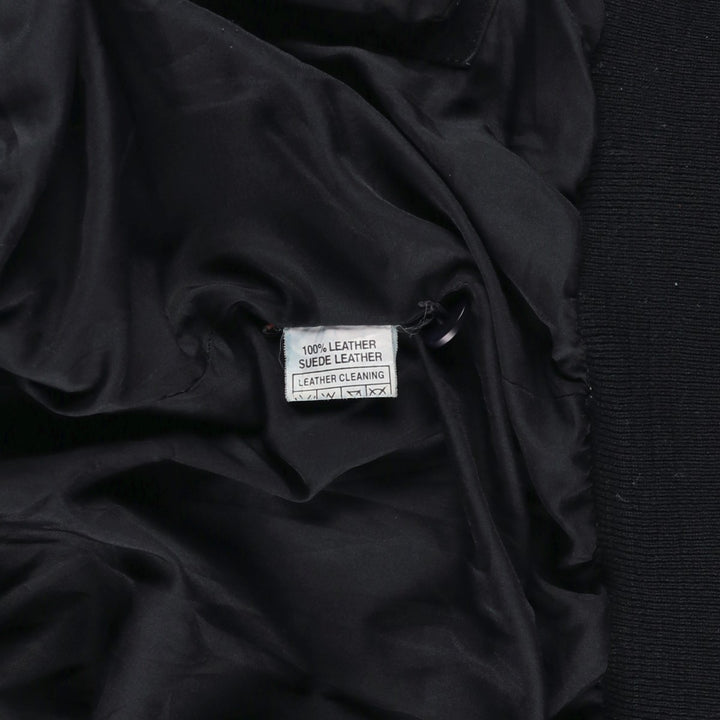 VERA PELLE Suede Leather Blouson, Men's Size XL (approx.) Genuine Leather Suede Leather black type Vintage Second Hand