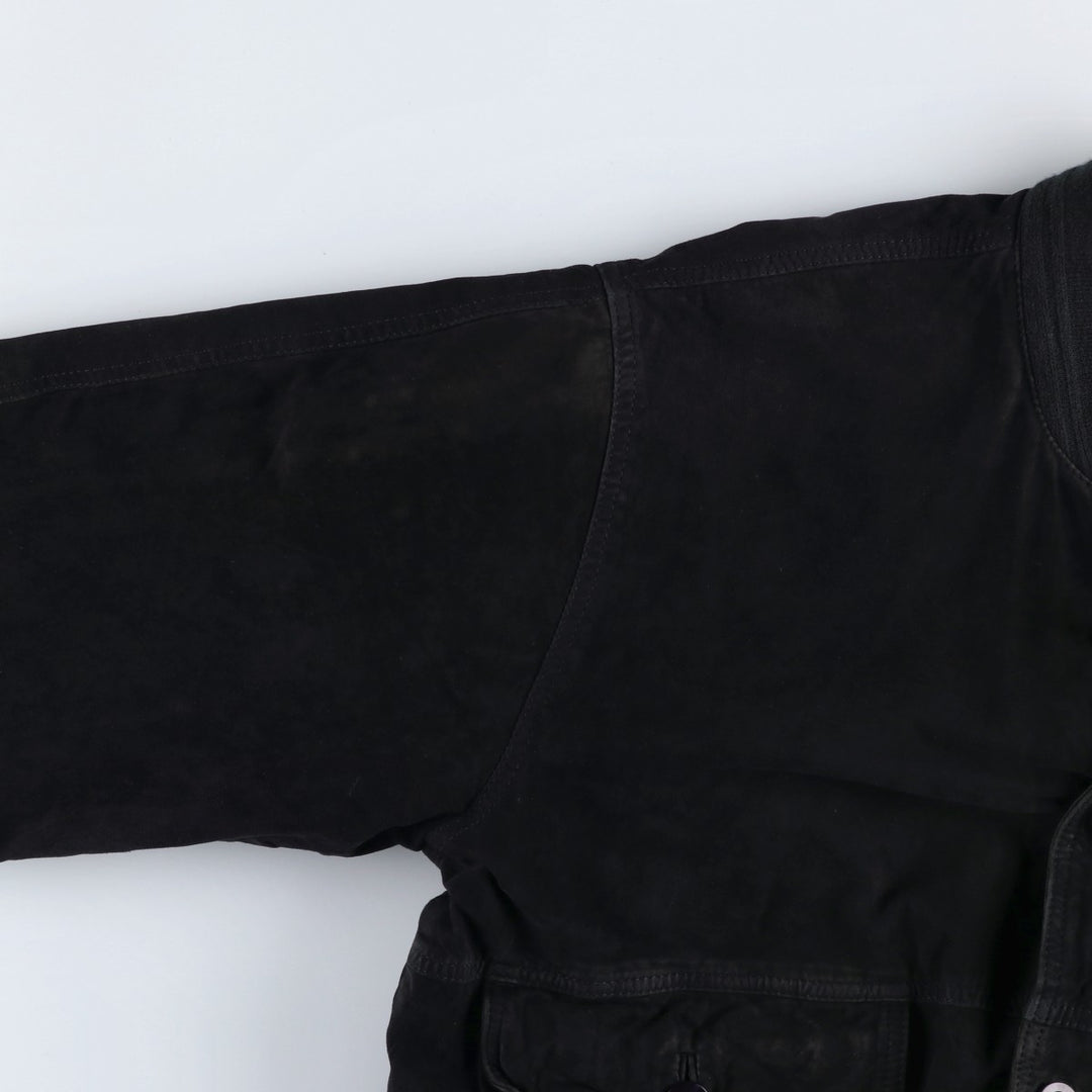 VERA PELLE Suede Leather Blouson, Men's Size XL (approx.) Genuine Leather Suede Leather black type Vintage Second Hand