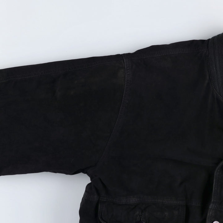 VERA PELLE Suede Leather Blouson, Men's Size XL (approx.) Genuine Leather Suede Leather black type Vintage Second Hand