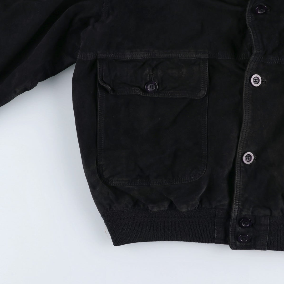 VERA PELLE Suede Leather Blouson, Men's Size XL (approx.) Genuine Leather Suede Leather black type Vintage Second Hand