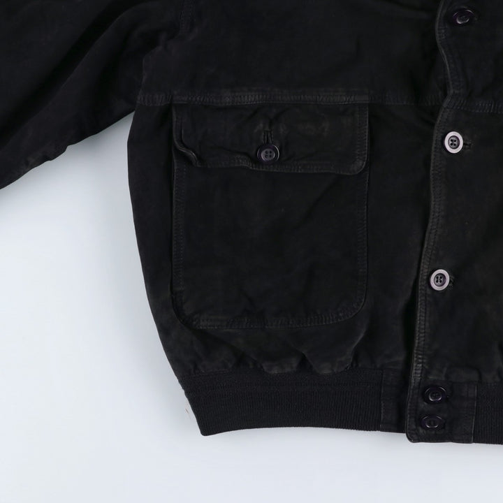 VERA PELLE Suede Leather Blouson, Men's Size XL (approx.) Genuine Leather Suede Leather black type Vintage Second Hand