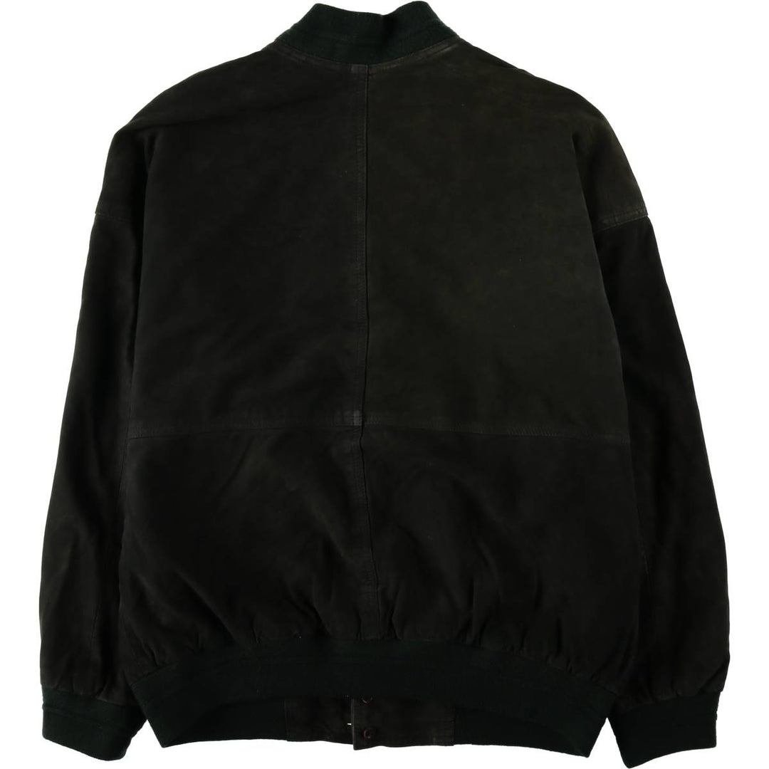 Suede leather blouson, men's size XL Genuine Leather Suede Leather black type Vintage Second Hand