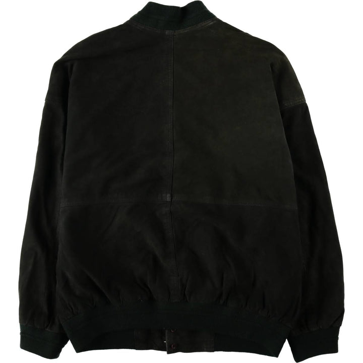 Suede leather blouson, men's size XL Genuine Leather Suede Leather black type Vintage Second Hand