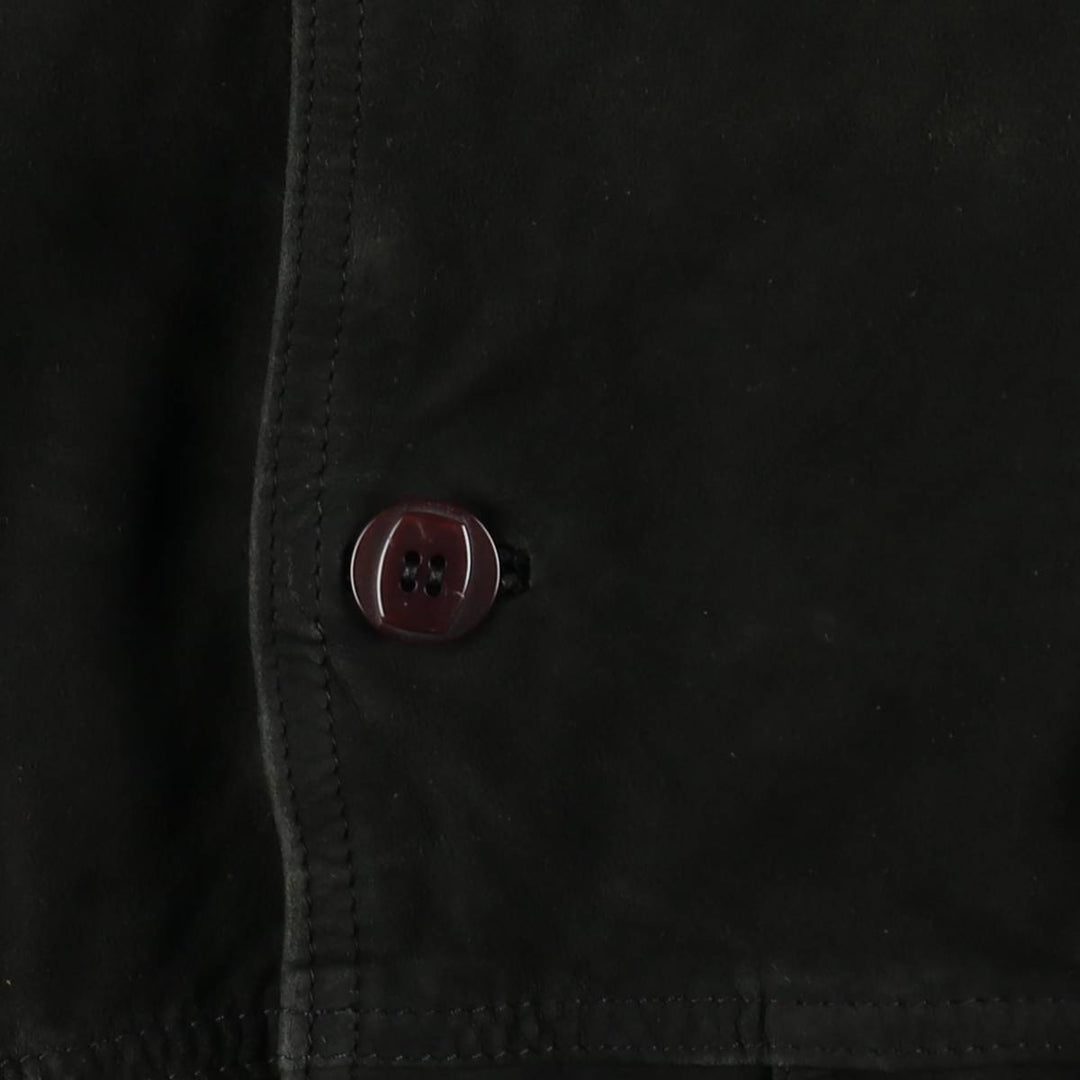 Suede leather blouson, men's size XL Genuine Leather Suede Leather black type Vintage Second Hand