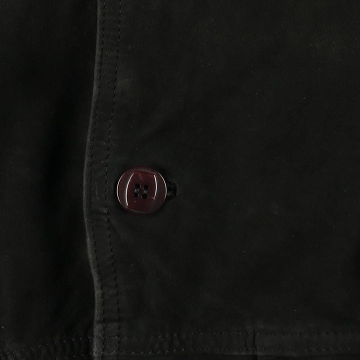 Suede leather blouson, men's size XL Genuine Leather Suede Leather black type Vintage Second Hand