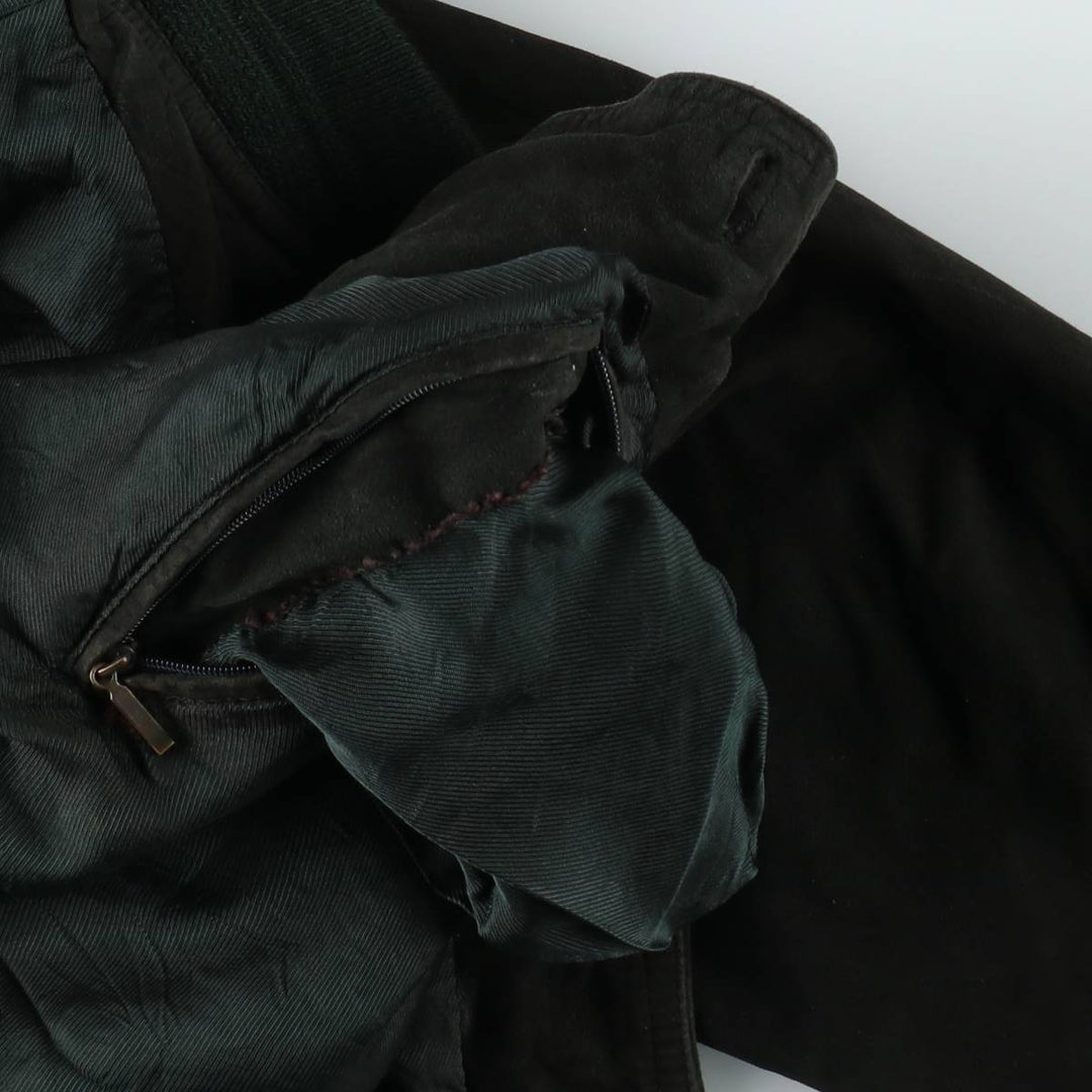Suede leather blouson, men's size XL Genuine Leather Suede Leather black type Vintage Second Hand