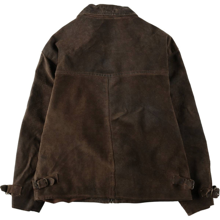Suede leather sports jacket, made in Italy, men's size M equivalent. Genuine Leather Suede Leather brown type Vintage Second Hand