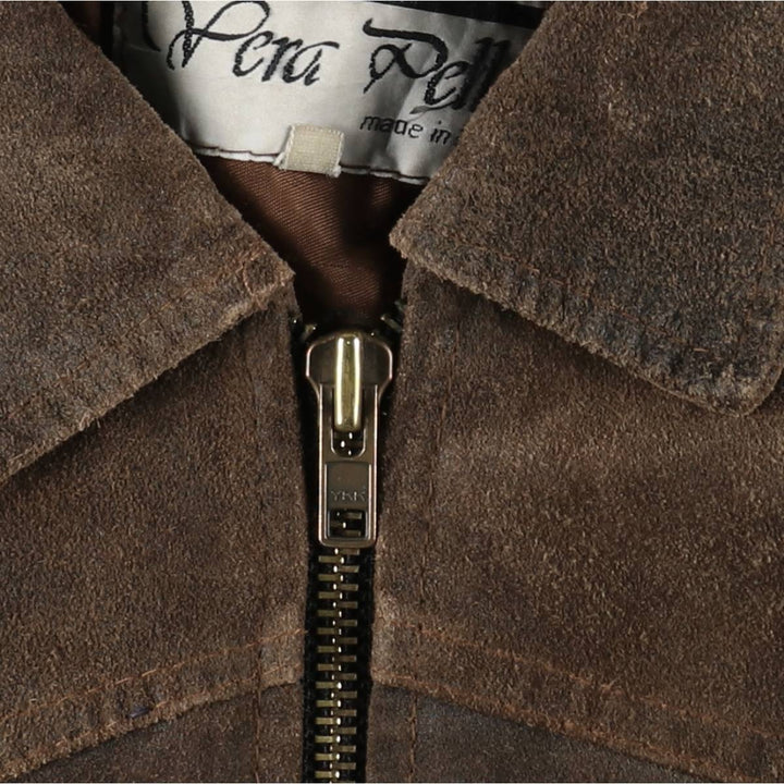 Suede leather sports jacket, made in Italy, men's size M equivalent. Genuine Leather Suede Leather brown type Vintage Second Hand