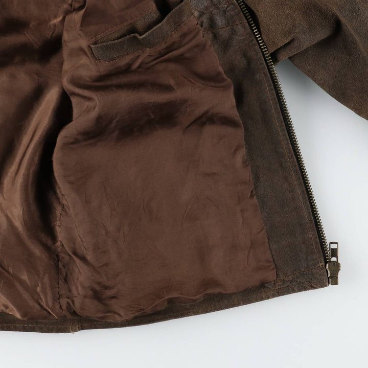 Suede leather sports jacket, made in Italy, men's size M equivalent. Genuine Leather Suede Leather brown type Vintage Second Hand