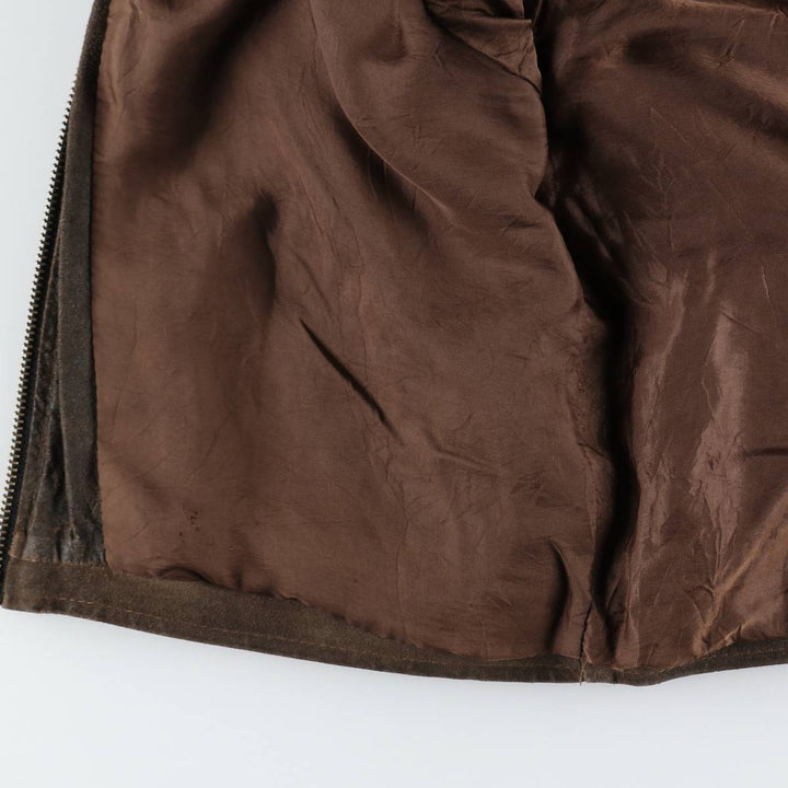 Suede leather sports jacket, made in Italy, men's size M equivalent. Genuine Leather Suede Leather brown type Vintage Second Hand