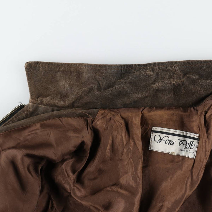 Suede leather sports jacket, made in Italy, men's size M equivalent. Genuine Leather Suede Leather brown type Vintage Second Hand
