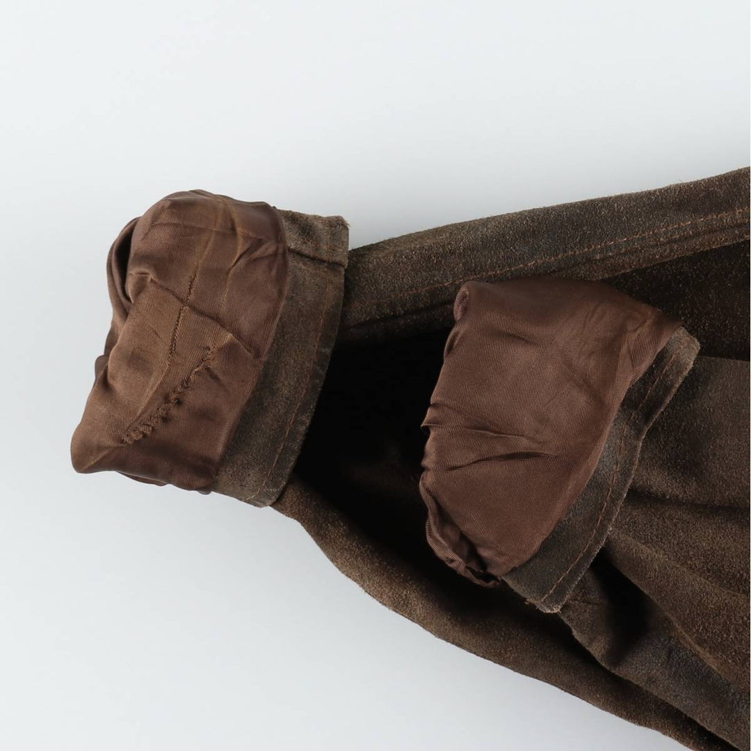 Suede leather sports jacket, made in Italy, men's size M equivalent. Genuine Leather Suede Leather brown type Vintage Second Hand