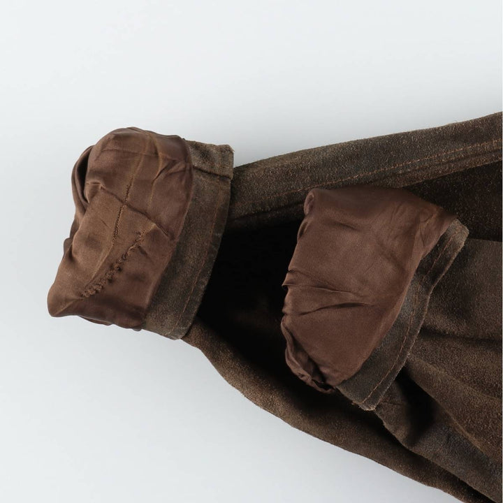 Suede leather sports jacket, made in Italy, men's size M equivalent. Genuine Leather Suede Leather brown type Vintage Second Hand