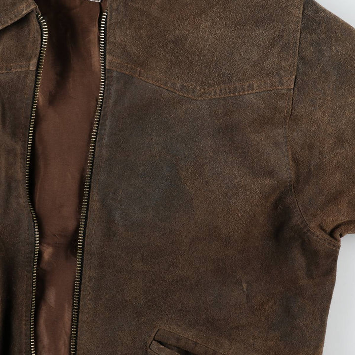 Suede leather sports jacket, made in Italy, men's size M equivalent. Genuine Leather Suede Leather brown type Vintage Second Hand