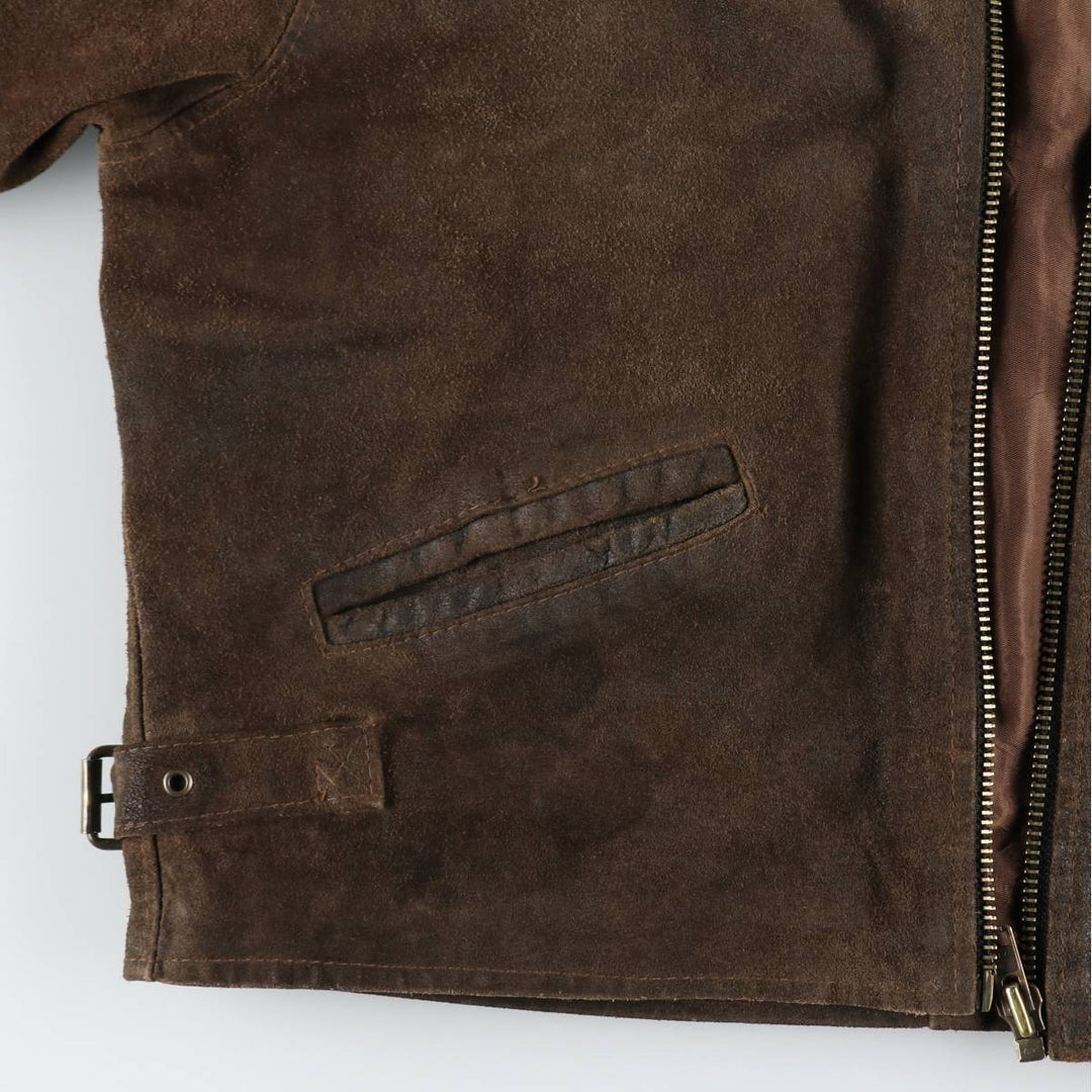 Suede leather sports jacket, made in Italy, men's size M equivalent. Genuine Leather Suede Leather brown type Vintage Second Hand
