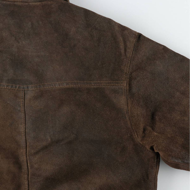 Suede leather sports jacket, made in Italy, men's size M equivalent. Genuine Leather Suede Leather brown type Vintage Second Hand
