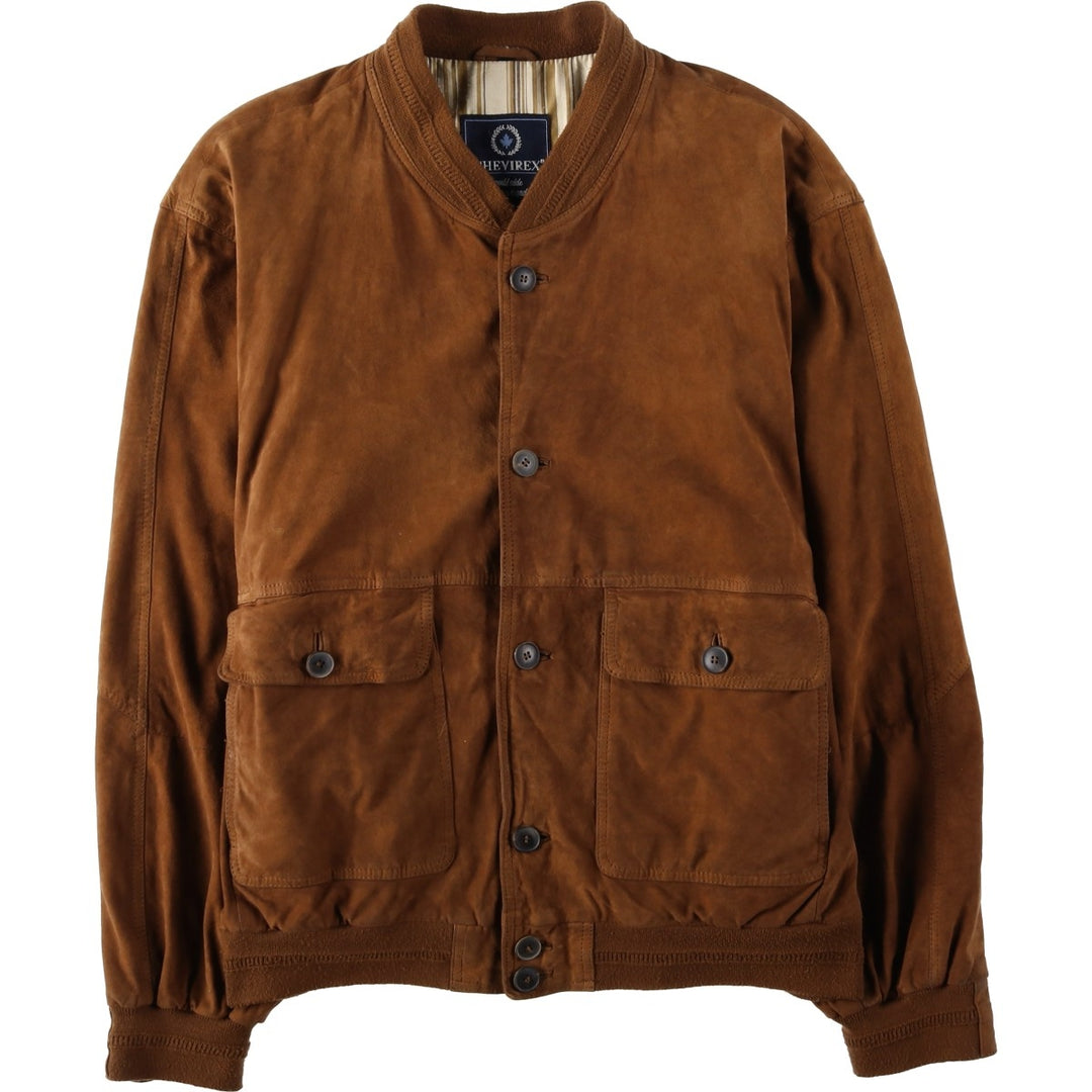 CHEVIREX Suede Leather Blouson, Men's Size L (approx.) Genuine Leather Suede Leather brown type Vintage Second Hand
