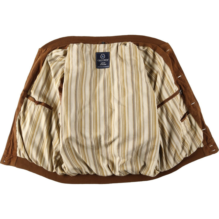CHEVIREX Suede Leather Blouson, Men's Size L (approx.) Genuine Leather Suede Leather brown type Vintage Second Hand