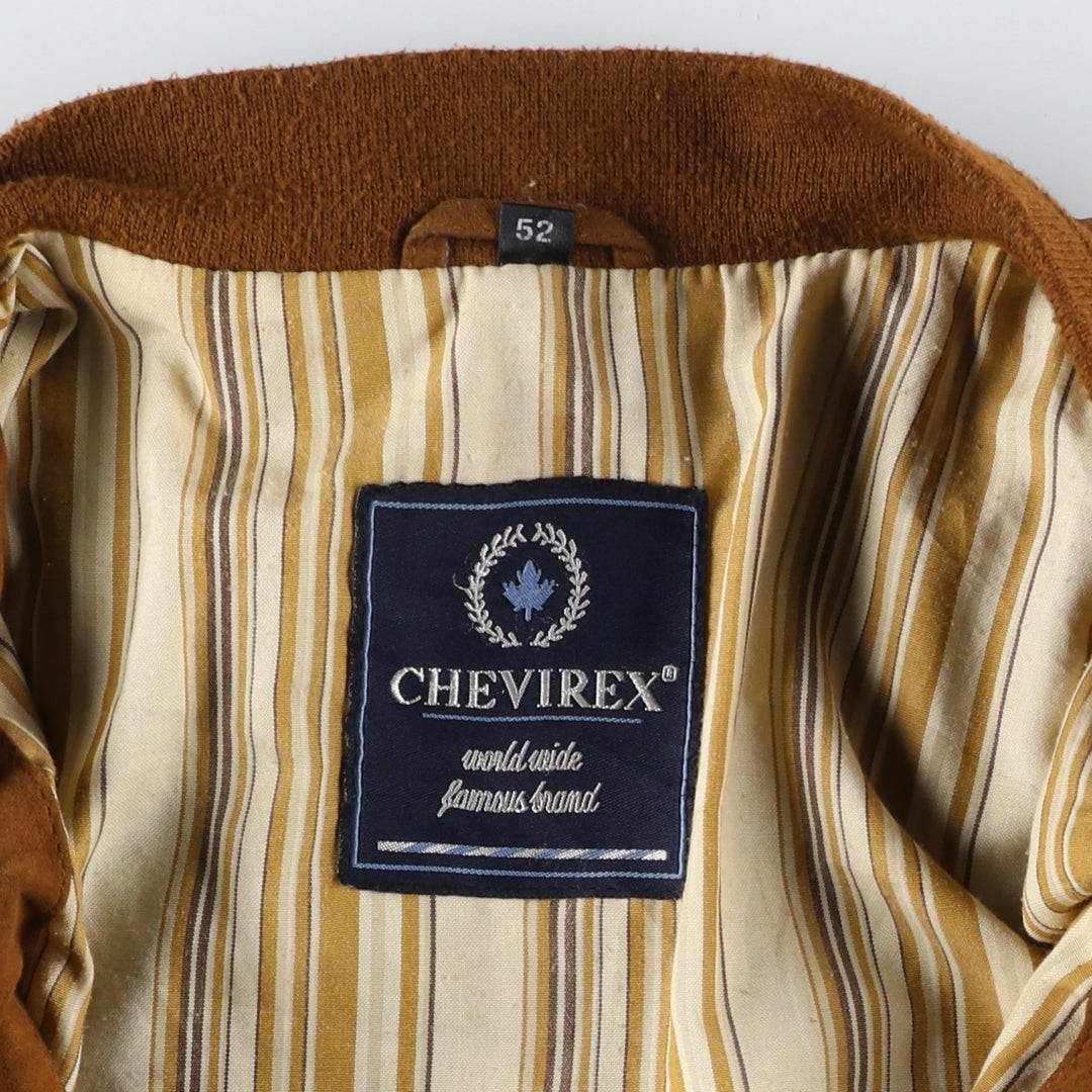 CHEVIREX Suede Leather Blouson, Men's Size L (approx.) Genuine Leather Suede Leather brown type Vintage Second Hand