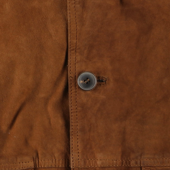 CHEVIREX Suede Leather Blouson, Men's Size L (approx.) Genuine Leather Suede Leather brown type Vintage Second Hand
